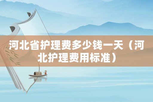 河北省護理費多少錢一天（河北護理費用標(biāo)準(zhǔn)）