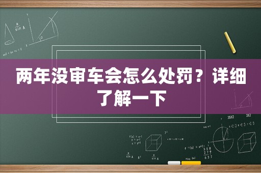 兩年沒審車會怎么處罰？詳細了解一下