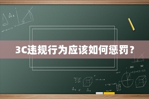 3C違規行為應該如何懲罰？