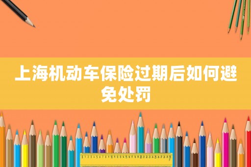 上海機動車保險過期后如何避免處罰