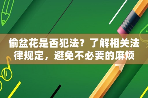 偷盆花是否犯法？了解相關(guān)法律規(guī)定，避免不必要的麻煩