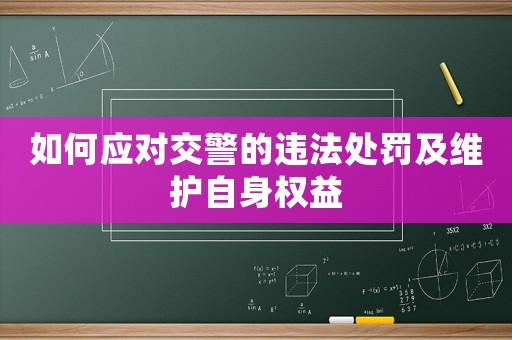 如何應對交警的違法處罰及維護自身權益
