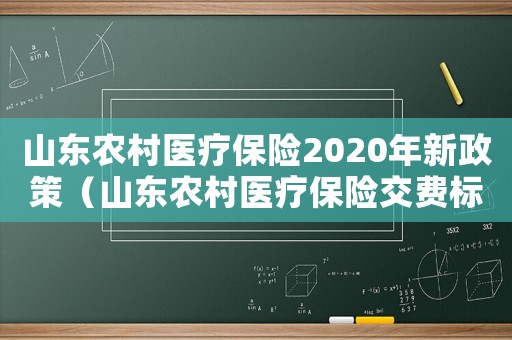 山東農村醫療保險2020年新政策（山東農村醫療保險交費標準）