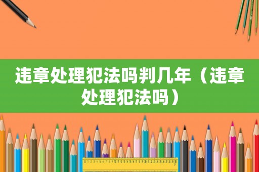 違章處理犯法嗎判幾年（違章處理犯法嗎）