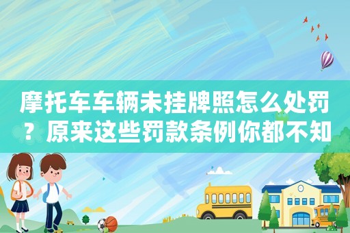 摩托車車輛未掛牌照怎么處罰？原來這些罰款條例你都不知道