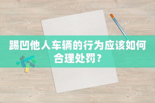 踢凹他人車輛的行為應該如何合理處罰？