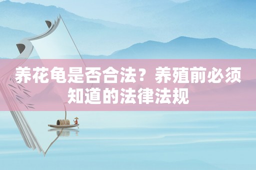 養花龜是否合法？養殖前必須知道的法律法規