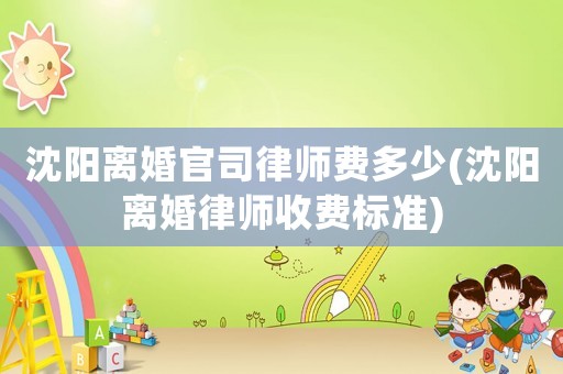 沈陽離婚官司律師費多少(沈陽離婚律師收費標準)