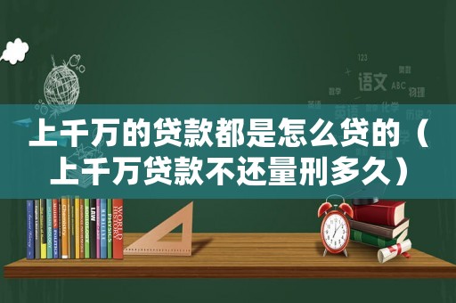 上千萬的貸款都是怎么貸的（上千萬貸款不還量刑多久）