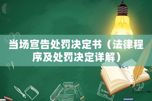 當場宣告處罰決定書（法律程序及處罰決定詳解）