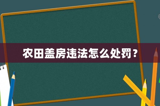 農(nóng)田蓋房違法怎么處罰？
