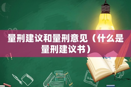 量刑建議和量刑意見（什么是量刑建議書）