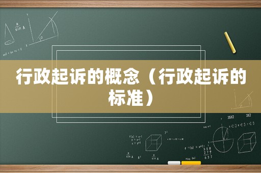 行政起訴的概念（行政起訴的標準）