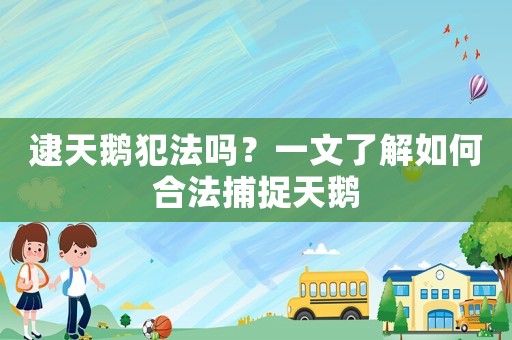 逮天鵝犯法嗎？一文了解如何合法捕捉天鵝