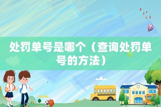 處罰單號(hào)是哪個(gè)（查詢(xún)處罰單號(hào)的方法）