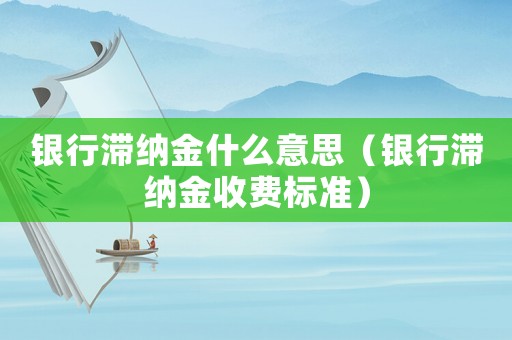 銀行滯納金什么意思（銀行滯納金收費標準）