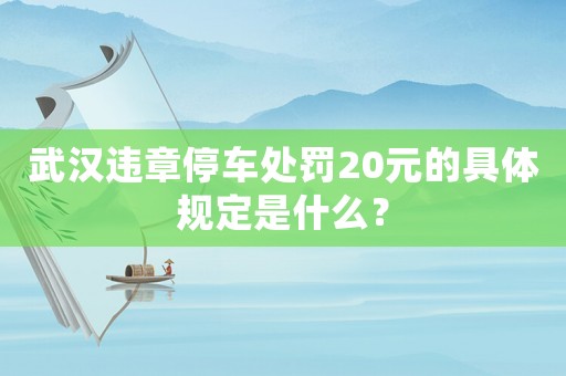 武漢違章停車處罰20元的具體規(guī)定是什么？