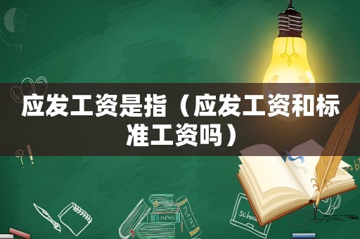 應發工資是指（應發工資和標準工資嗎）