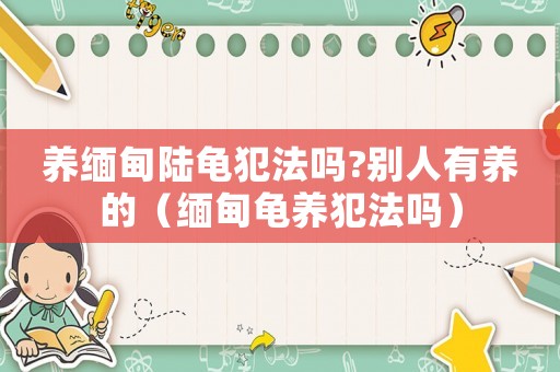 養(yǎng)緬甸陸龜犯法嗎?別人有養(yǎng)的（緬甸龜養(yǎng)犯法嗎）