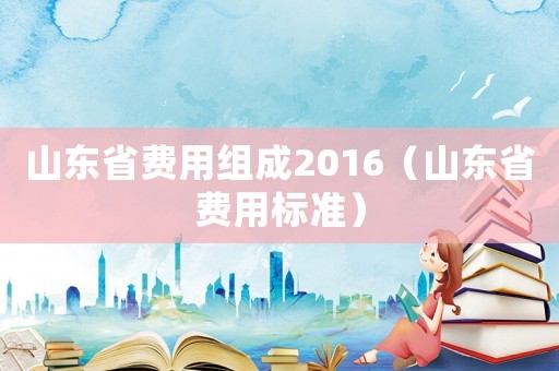 山東省費用組成2016（山東省費用標(biāo)準(zhǔn)）