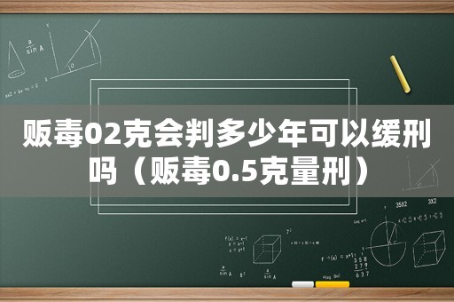 販毒02克會判多少年可以緩刑嗎（販毒0.5克量刑）