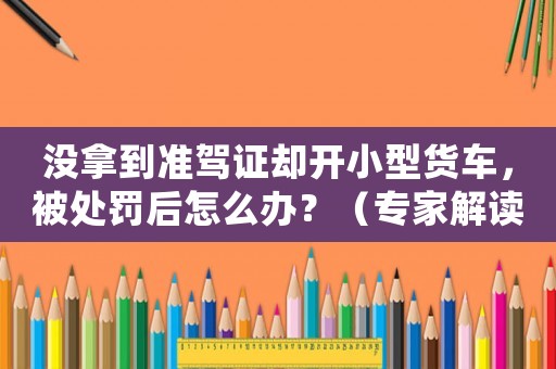 沒拿到準駕證卻開小型貨車，被處罰后怎么辦？（專家解讀應對步驟）