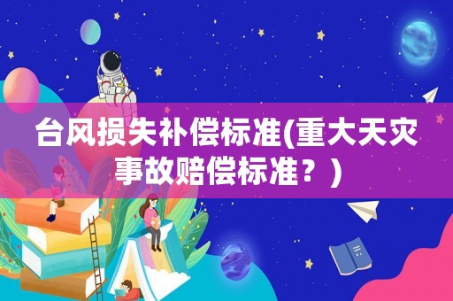 臺風損失補償標準(重大天災事故賠償標準？)