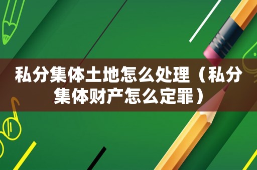 私分集體土地怎么處理（私分集體財(cái)產(chǎn)怎么定罪）