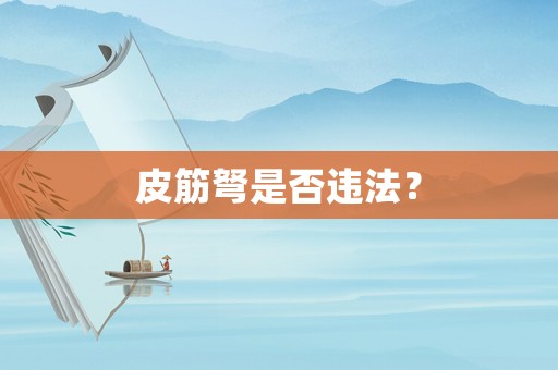 皮筋弩是否違法？