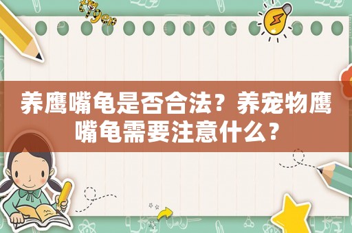 養鷹嘴龜是否合法？養寵物鷹嘴龜需要注意什么？