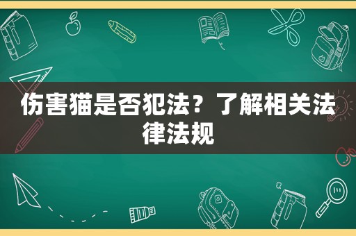 傷害貓是否犯法？了解相關(guān)法律法規(guī)