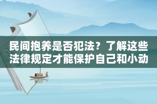 民間抱養(yǎng)是否犯法？了解這些法律規(guī)定才能保護自己和小動物