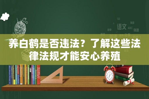 養白鶴是否違法？了解這些法律法規才能安心養殖