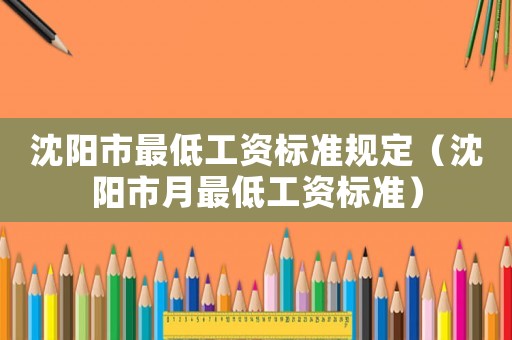沈陽市最低工資標準規定（沈陽市月最低工資標準）