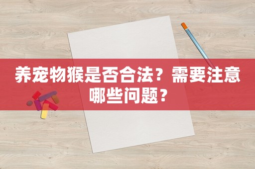 養(yǎng)寵物猴是否合法？需要注意哪些問題？