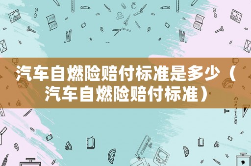 汽車自燃險賠付標準是多少（汽車自燃險賠付標準）