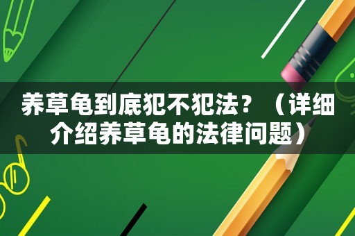 養(yǎng)草龜?shù)降追覆环阜ǎ浚ㄔ敿毥榻B養(yǎng)草龜?shù)姆蓡栴}）
