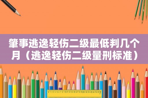 肇事逃逸輕傷二級最低判幾個月（逃逸輕傷二級量刑標準）