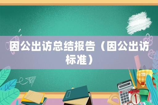 因公出訪總結報告（因公出訪標準）