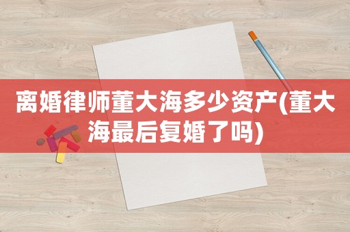 離婚律師董大海多少資產(董大海最后復婚了嗎)