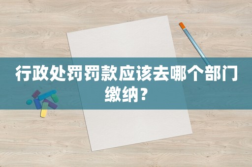 行政處罰罰款應該去哪個部門繳納？