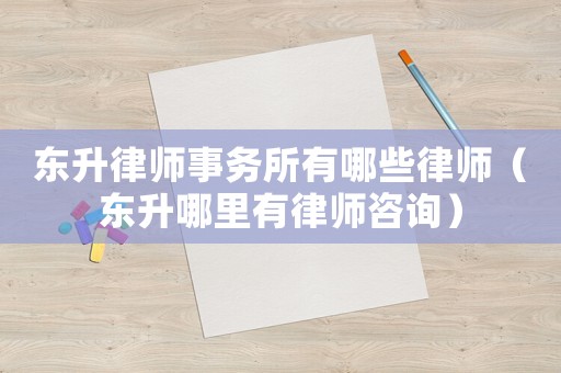 東升律師事務(wù)所有哪些律師（東升哪里有律師咨詢）