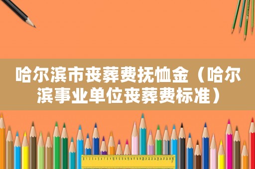 哈爾濱市喪葬費撫恤金（哈爾濱事業單位喪葬費標準）
