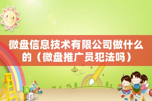 微盤信息技術(shù)有限公司做什么的（微盤推廣員犯法嗎）