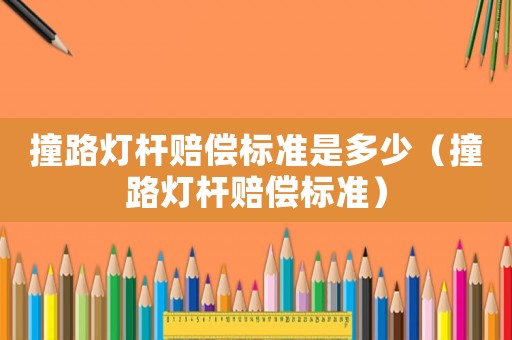 撞路燈桿賠償標準是多少（撞路燈桿賠償標準）