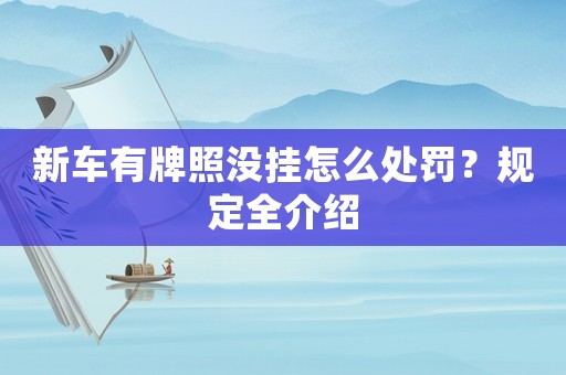 新車有牌照沒掛怎么處罰？規定全介紹