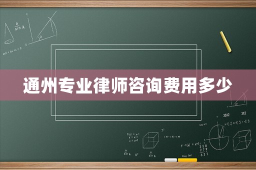 通州專業(yè)律師咨詢費用多少