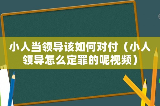 小人當領導該如何對付（小人領導怎么定罪的呢視頻）