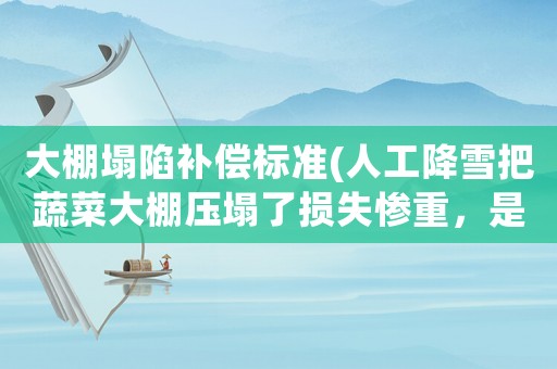 大棚塌陷補償標準(人工降雪把蔬菜大棚壓塌了損失慘重，是否可以追討損失賠償？如果可以，該從何申請？)