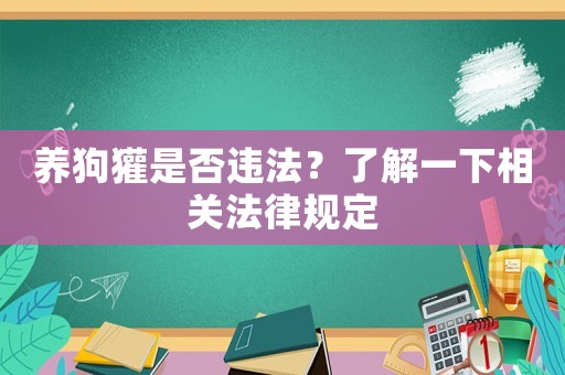 養狗獾是否違法？了解一下相關法律規定
